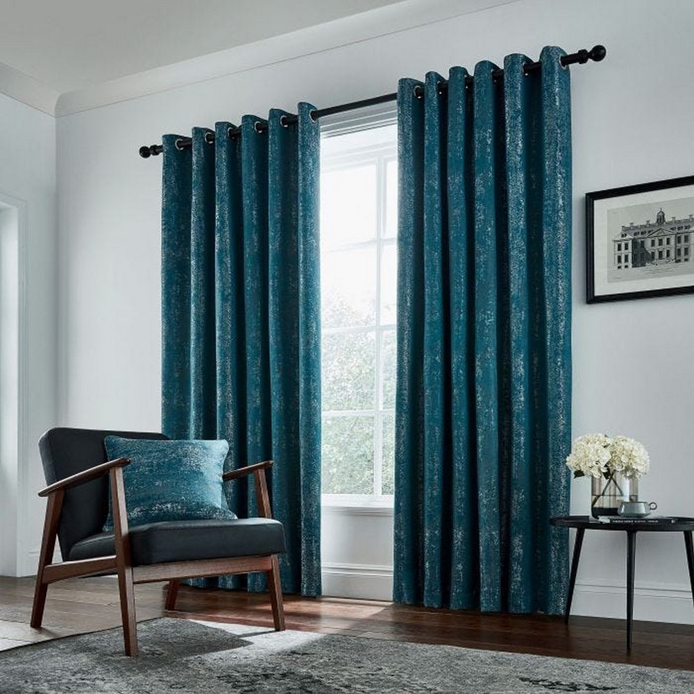 Roma Lined Eyelet Curtains in Emerald Green by Helena Springfield